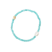 Stone and Pearl Bracelet Aqua