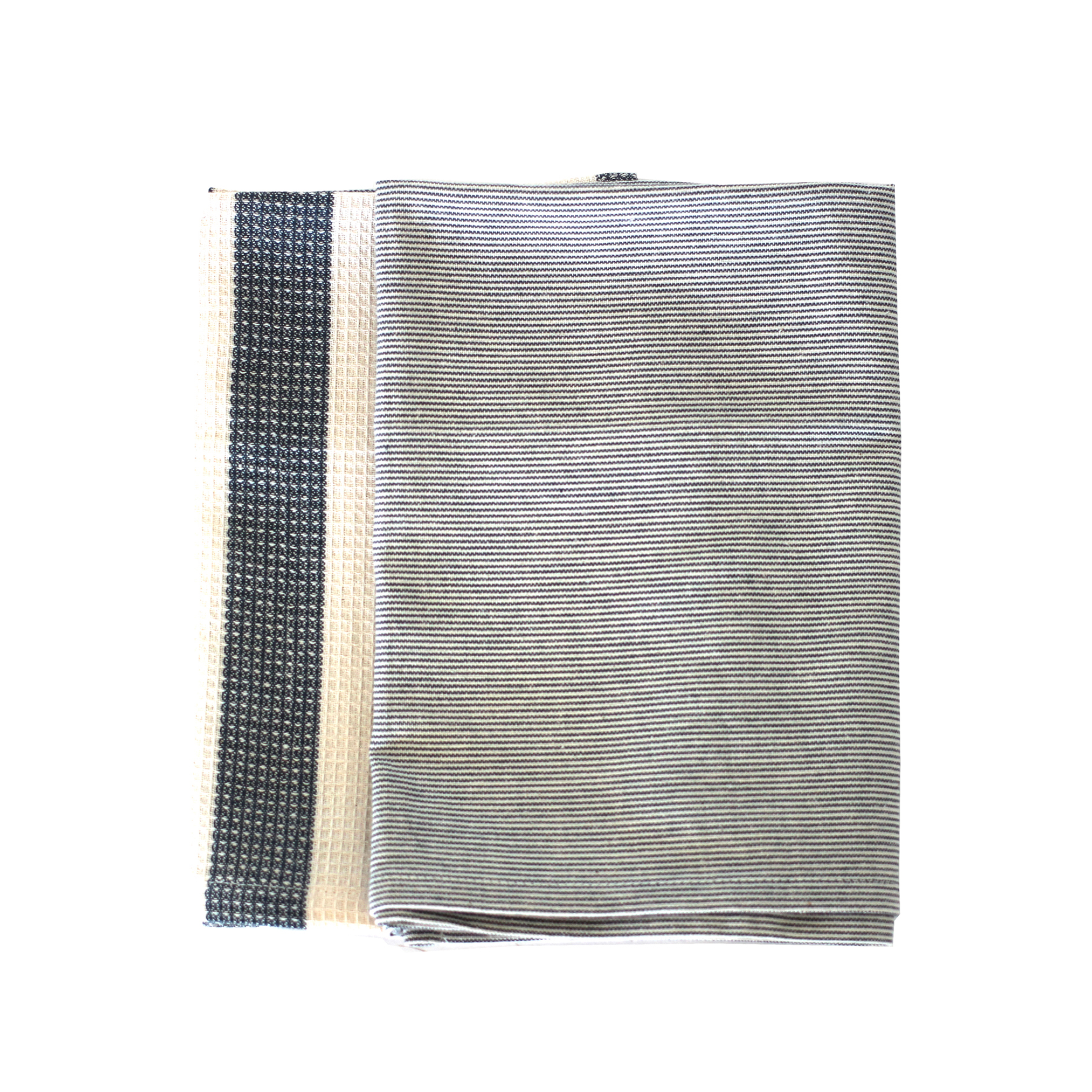 Stripe Tea Towel Set Dark Slate