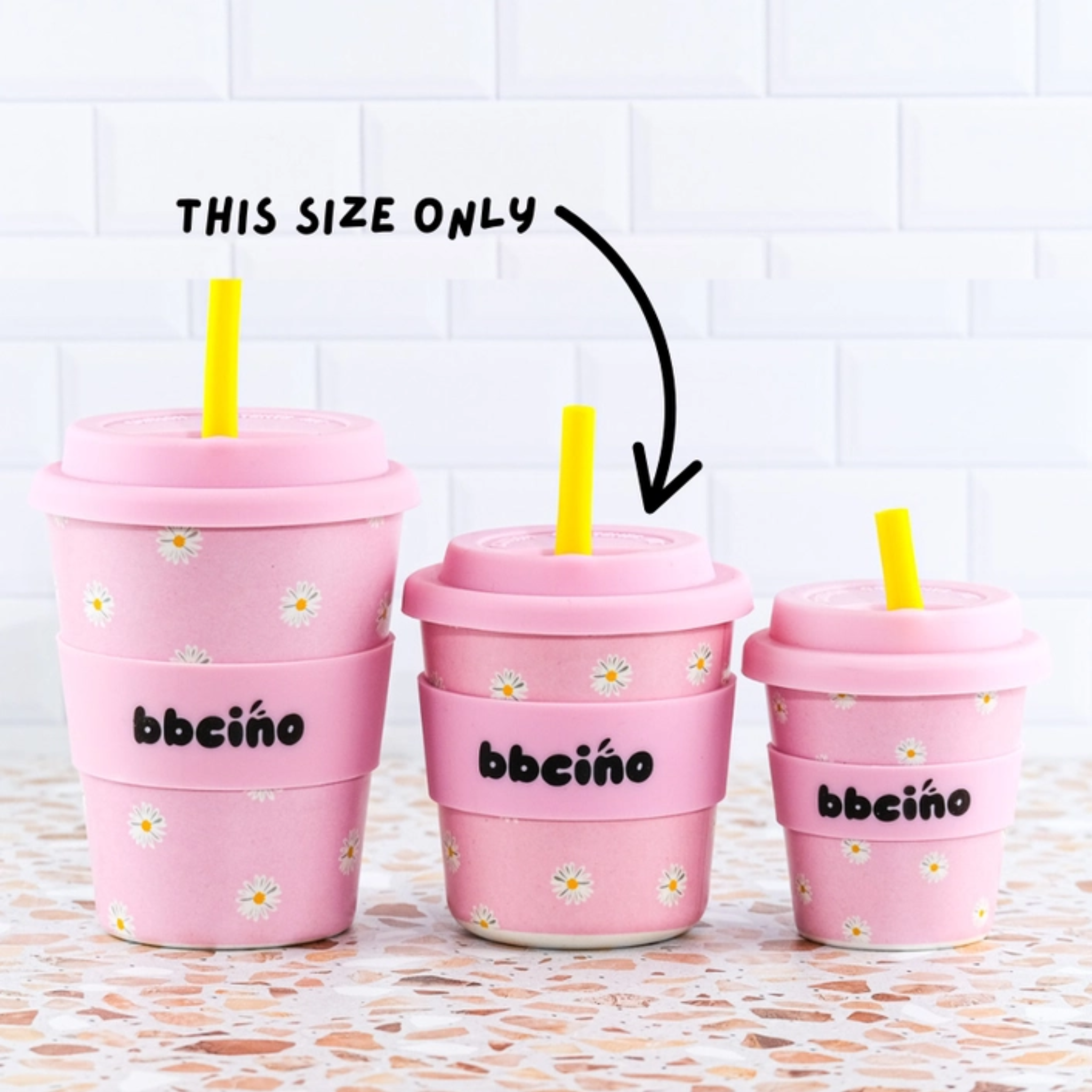 Reusable BambinoCino Bamboo Cup Daisy Baby (240ml)