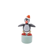 Wooden Dancing Push Puppet Christmas Penguin