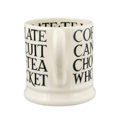 Black Toast All Over Writing 1/2 Pint Mug