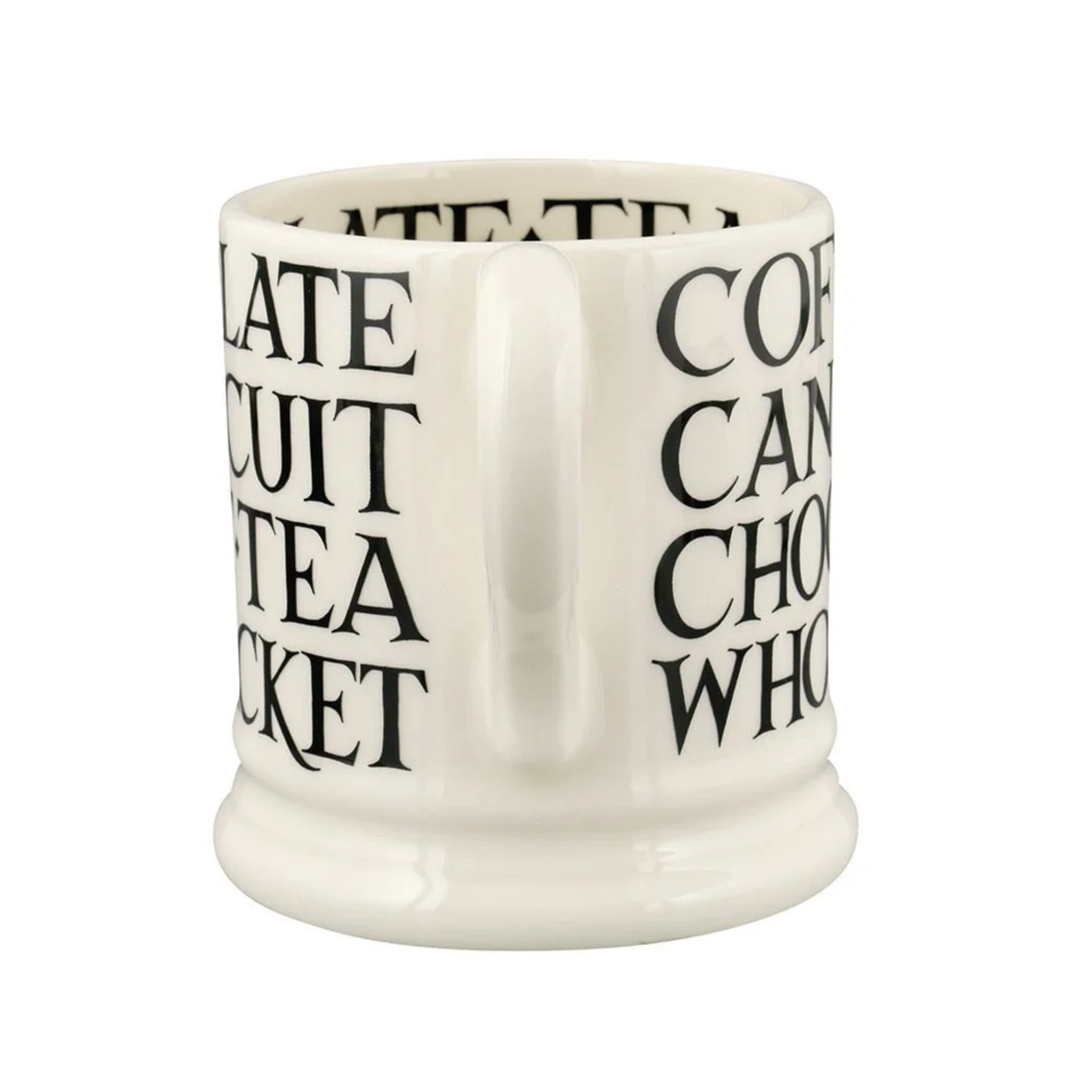 Black Toast All Over Writing 1/2 Pint Mug