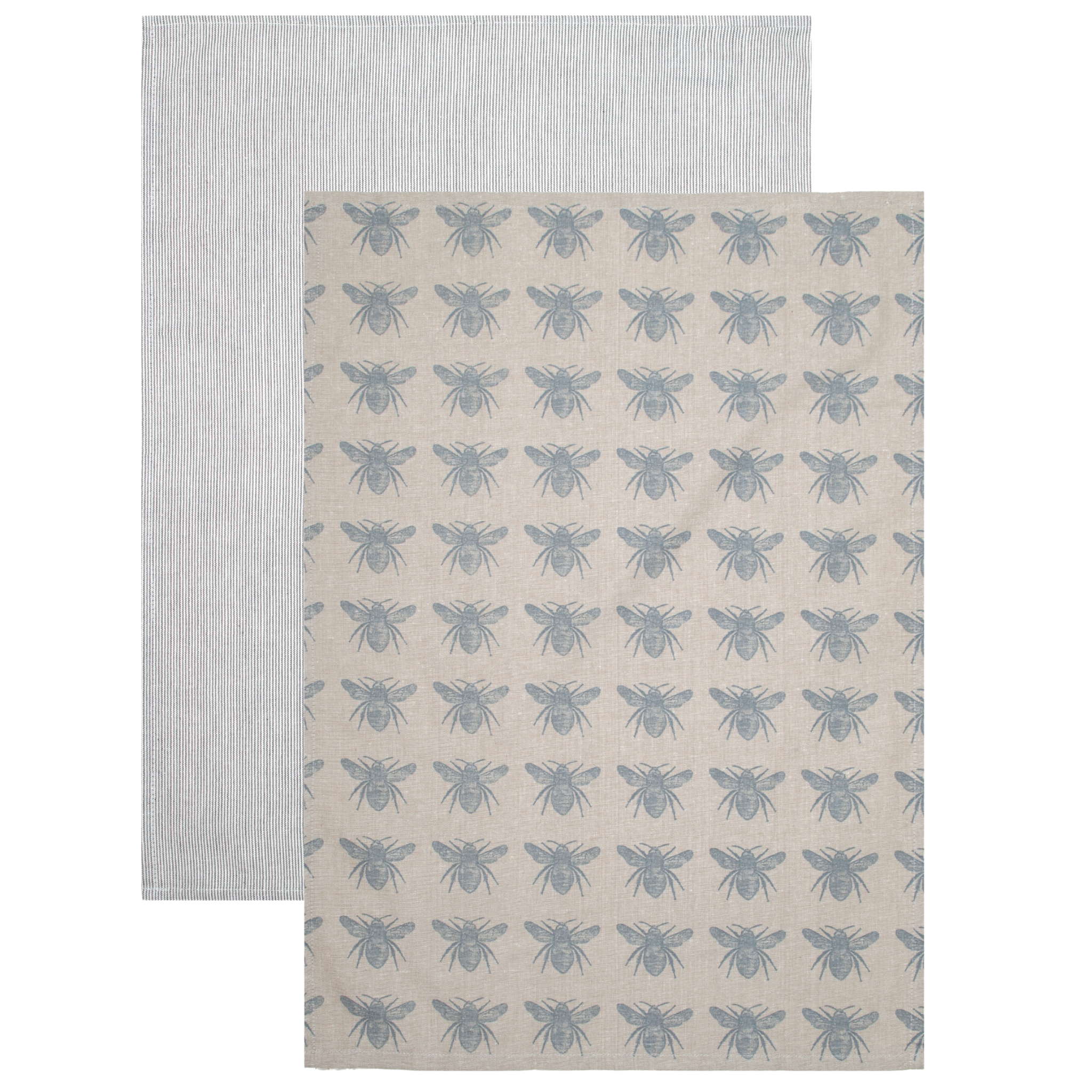 Honey Bee Tea Towel Set Blue Haze