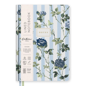 A5 Premium Hard Cover Notebook Blue Stripe Floral