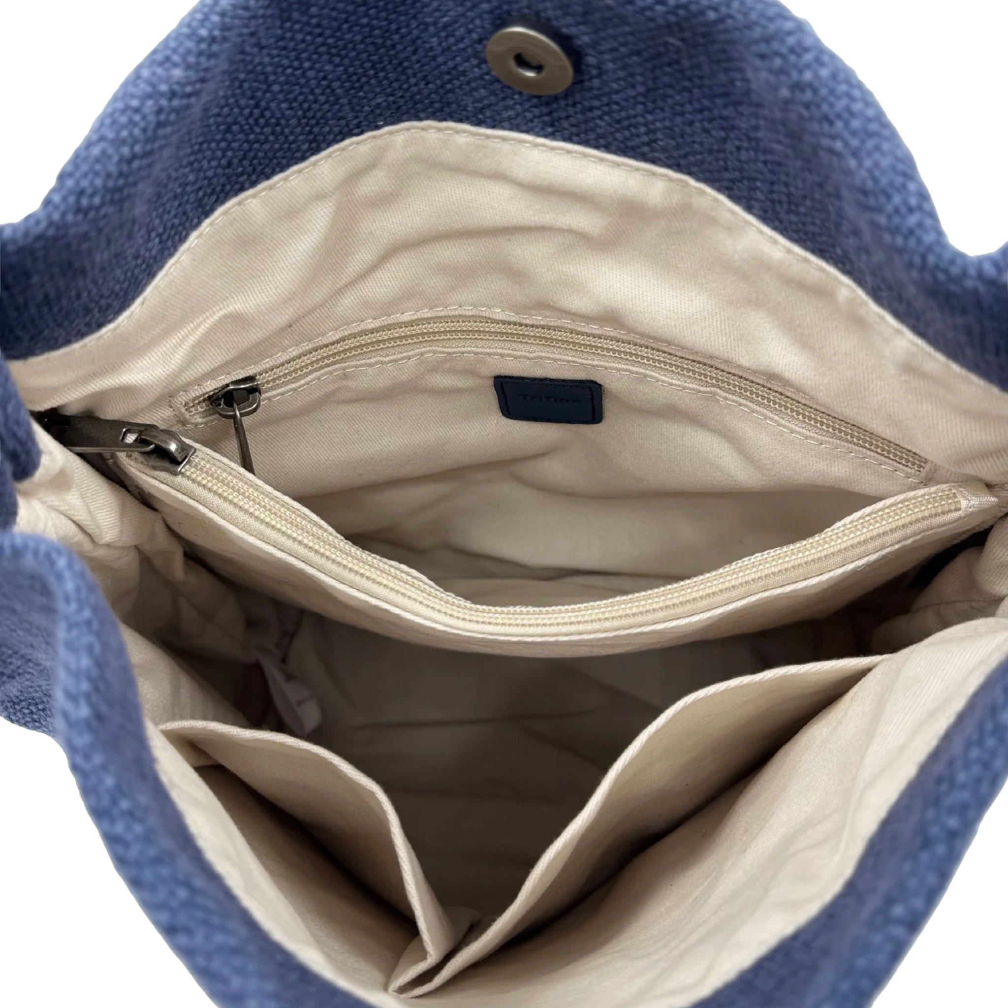 Natural Long Handle Bag Navy Blue 2.0