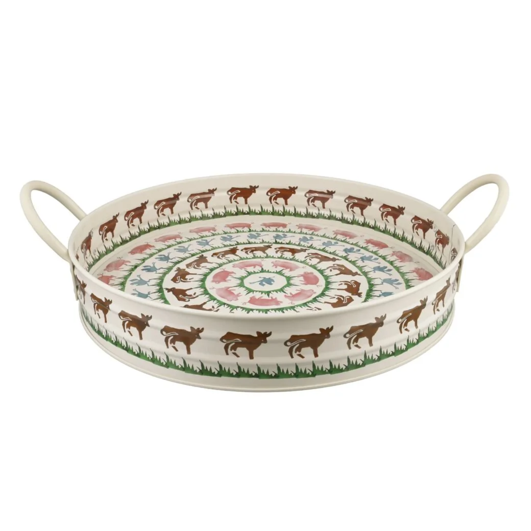 Large Metal Handle Tray Farmyard