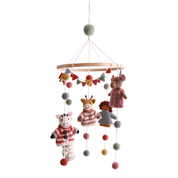 Handcrafted Felt Animals with Clothes Mobile