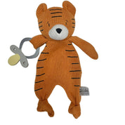 Eco Knitted Tiger Baby Comforter with Dummy Holder