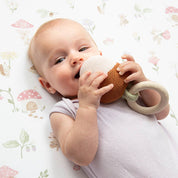 Acorn Teething Ring Rattle Whimsical Wonderland