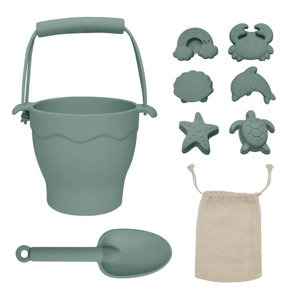 Silicone 8PC Bucket & Spade Set Sage