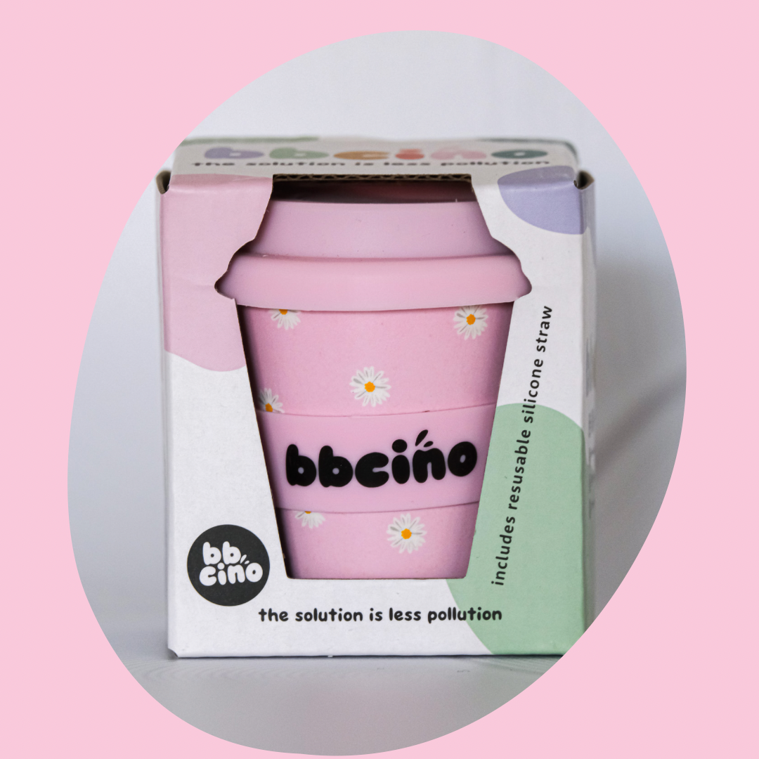 Reusable Babycino Bamboo Cup Daisy Baby in Pink 120ml