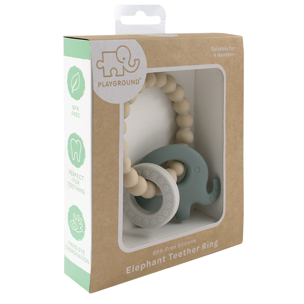 Silicone Elephant Teether Sage