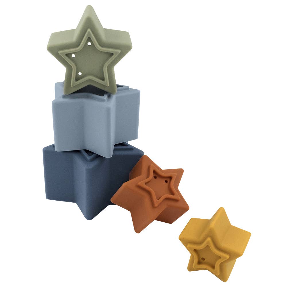 Silicone Nesting Stars Multi Blue