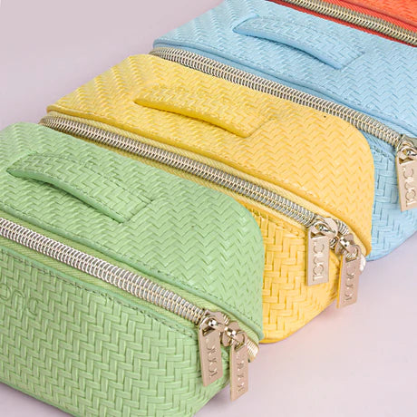 Herringbone Beauty Bag Small Lemon