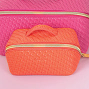 Herringbone Beauty Bag Small Tangerine