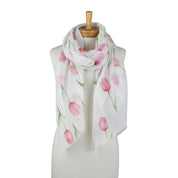 Pink Blooming Tulips Scarf