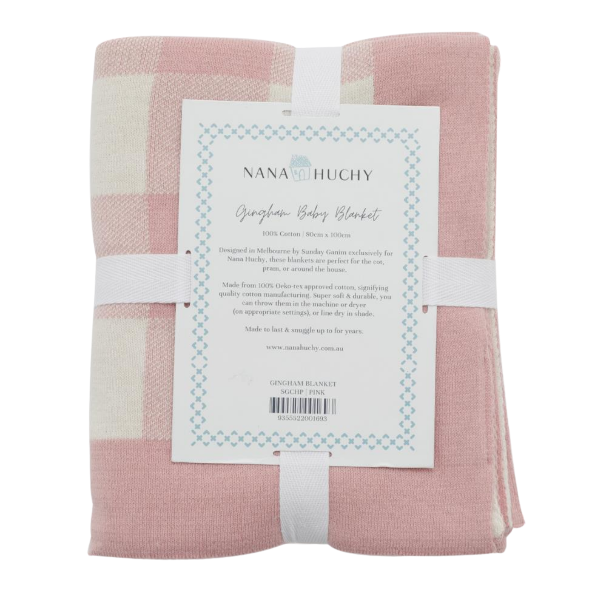 Gingham Baby Blanket Pink