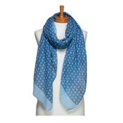 Blue Little Paisley Monogram Scarf