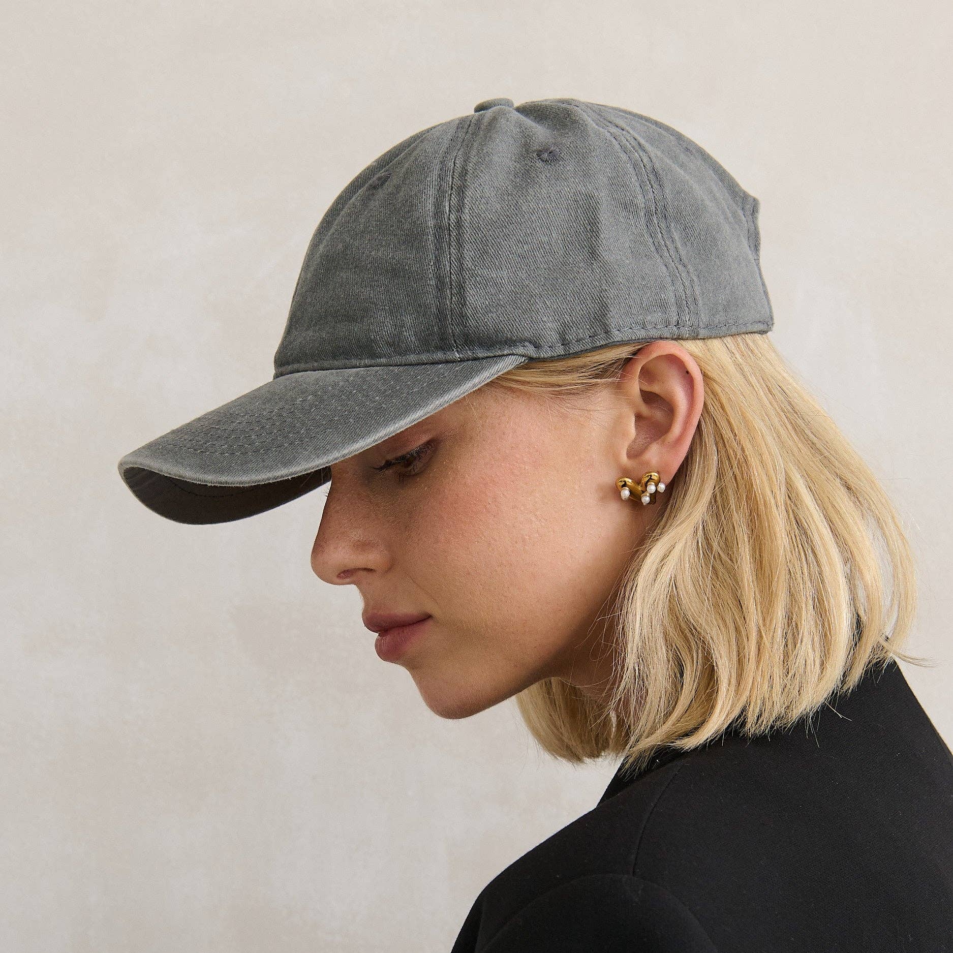 Christina Cotton Baseball Cap Grey