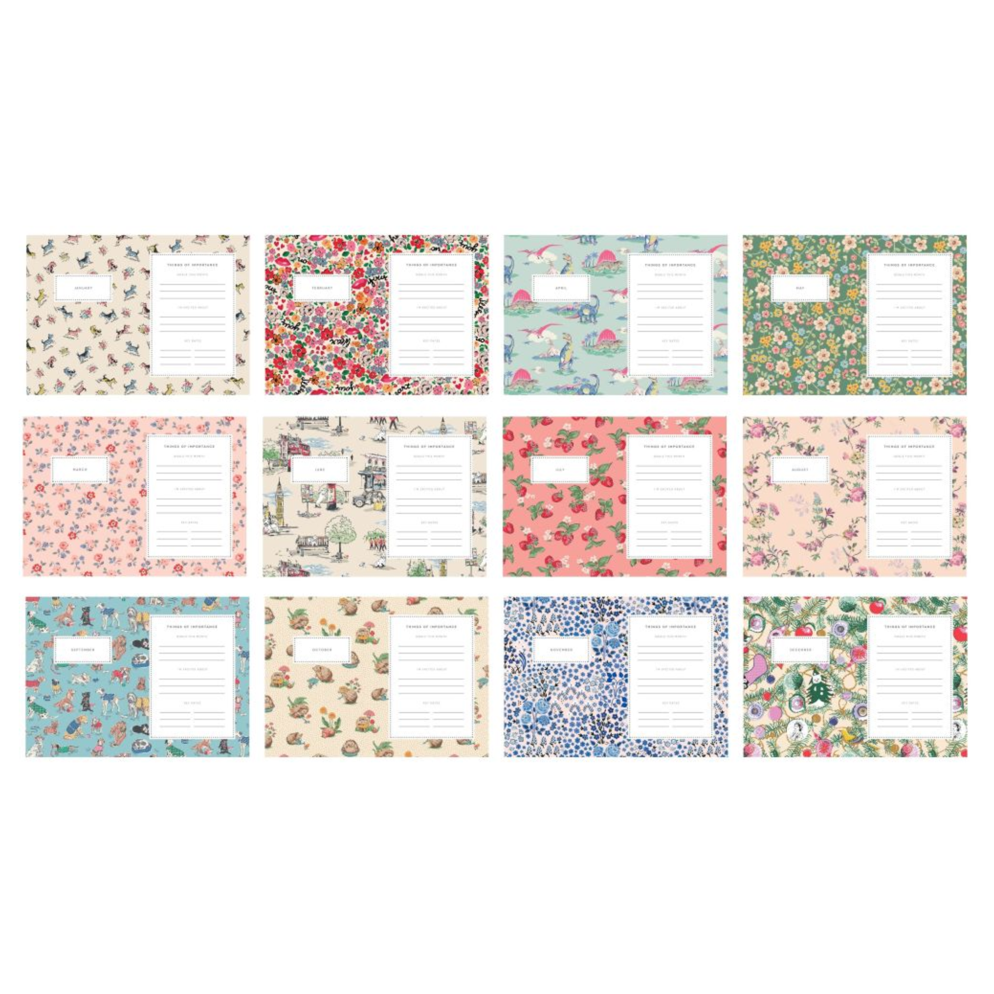 A5 Soft Cloth Cover 2025 Diary Floral Ditsy