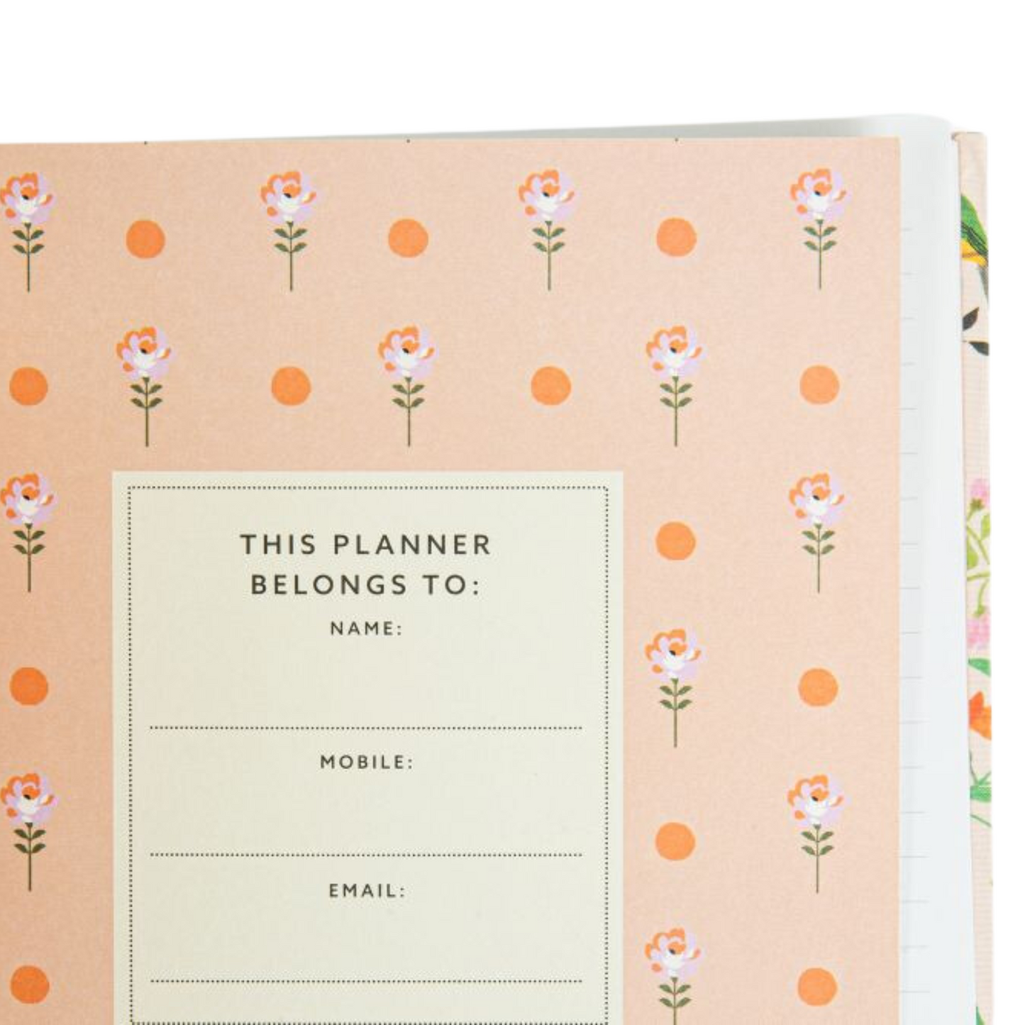 A5 Soft Cloth Cover Daily Planner Garden Print