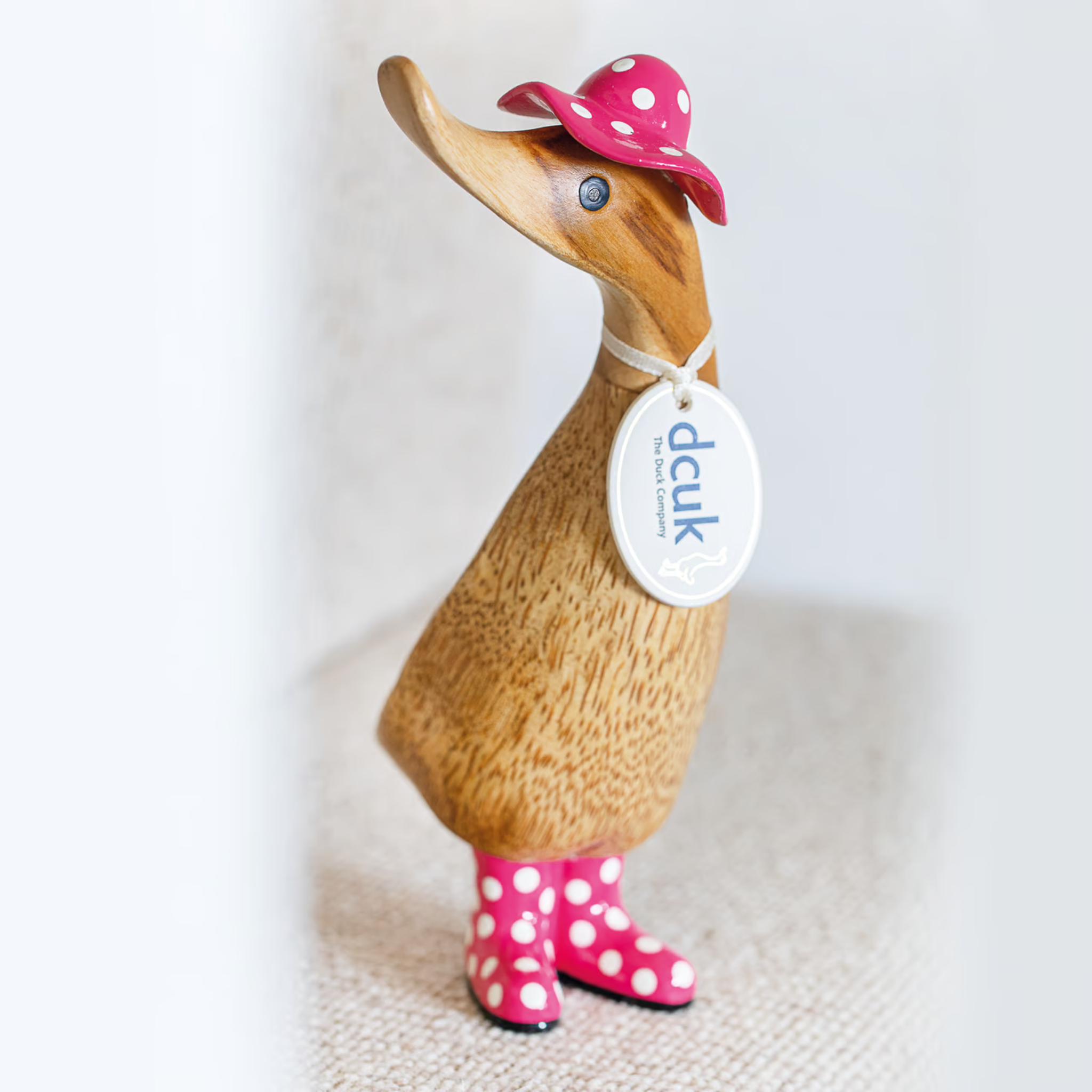 Spotty Hat & Boots Duckling Pink