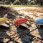 Wooden Pull Back Airliner Red