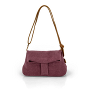 Natural Cross Body Bag Plum