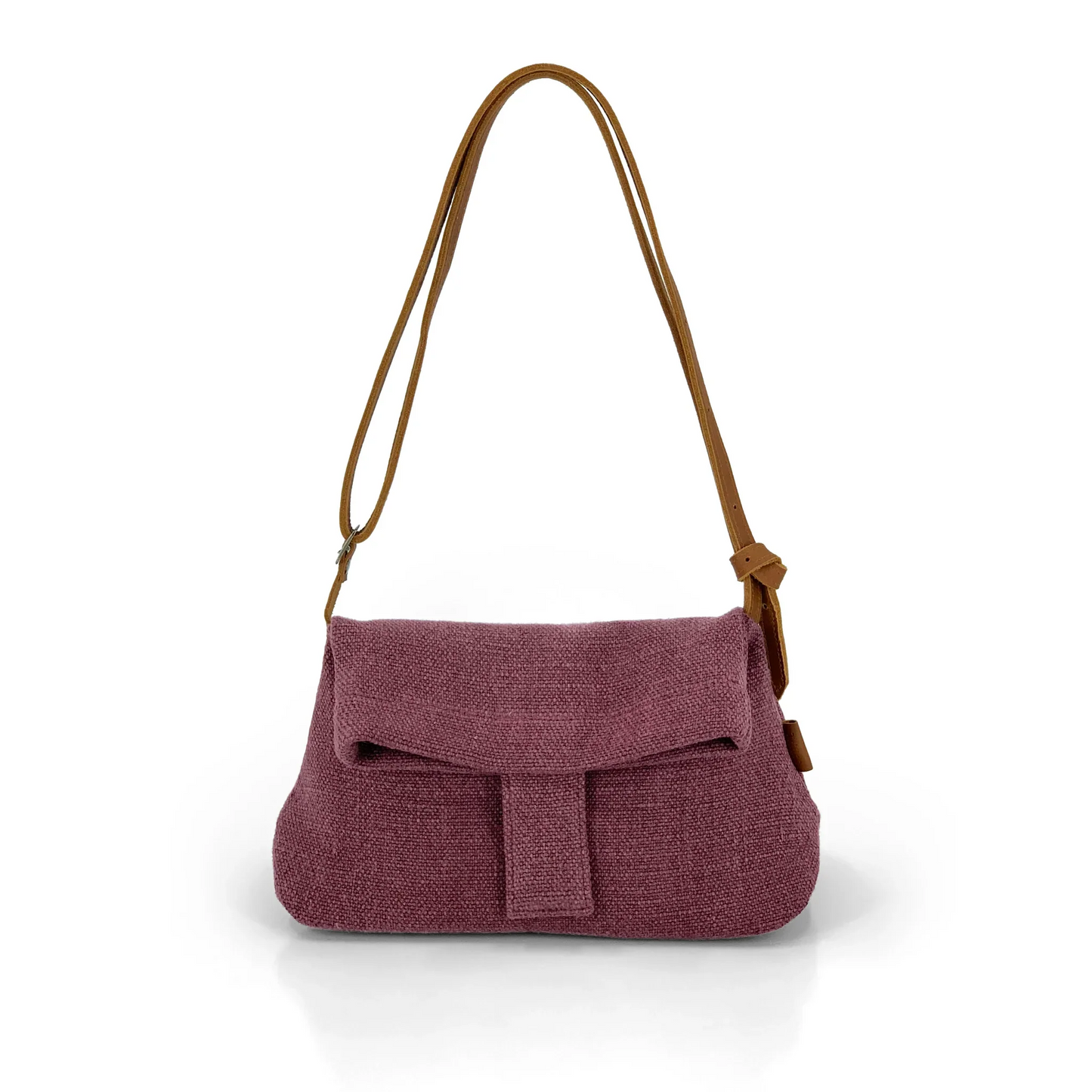 Natural Cross Body Bag Plum