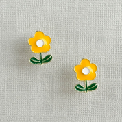 Daisy Plant Earrings Yellow