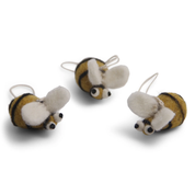Set Of 3 Felt Bee Hanging Decorations
