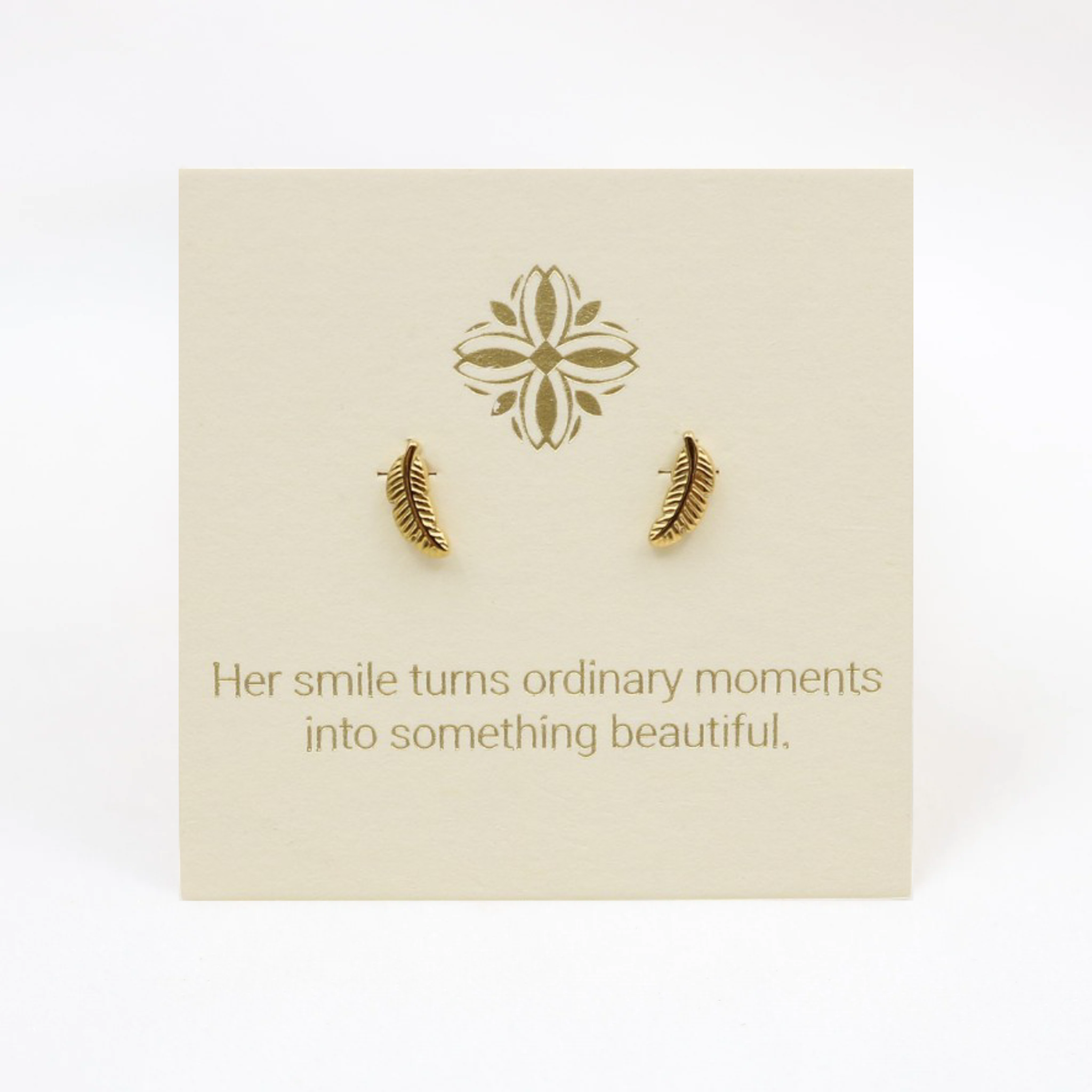 Feather Earrings Gold