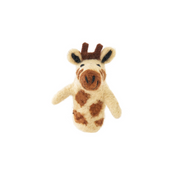 Handmade Felted Finger Puppet Giraffe