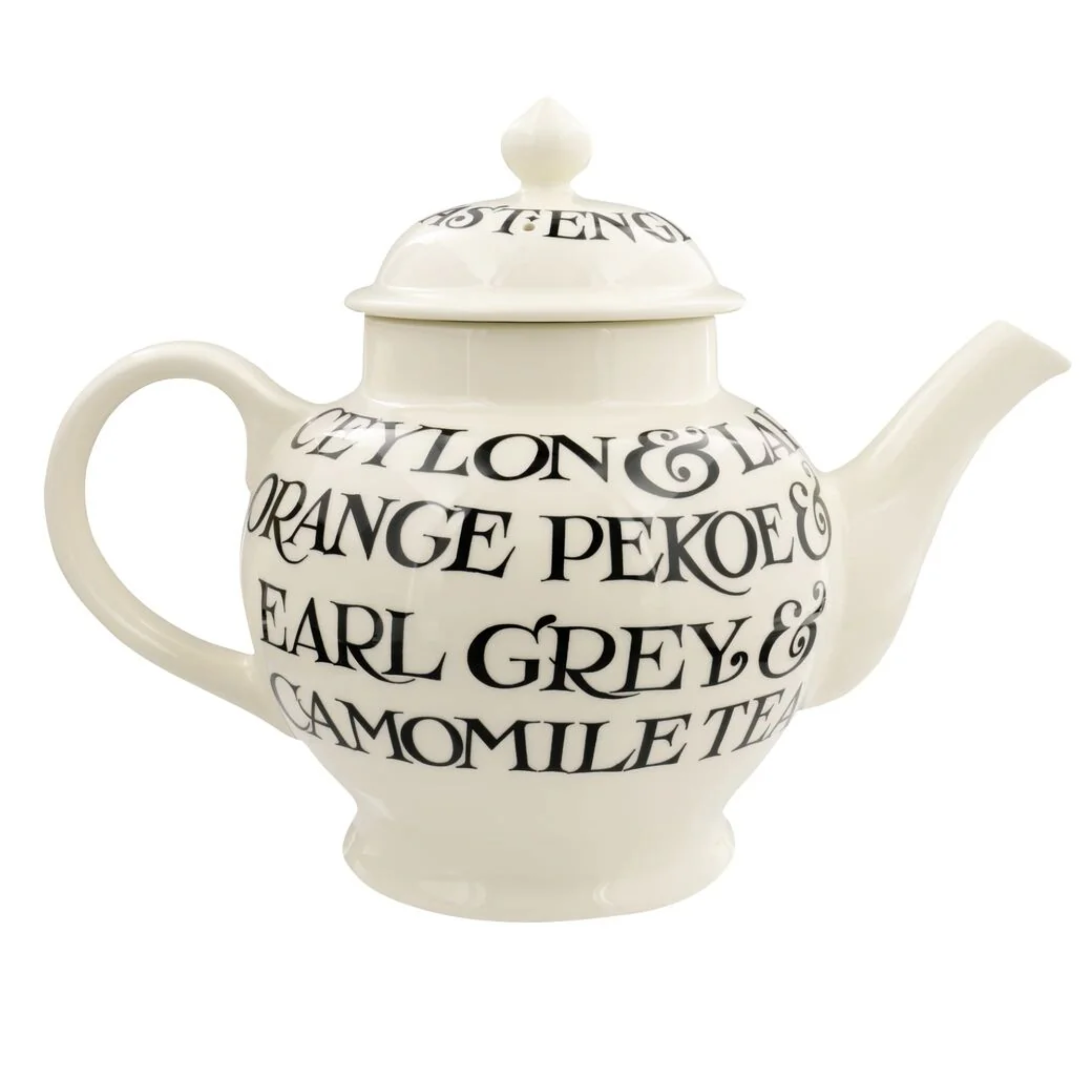Black Toast 4 Mug Teapot