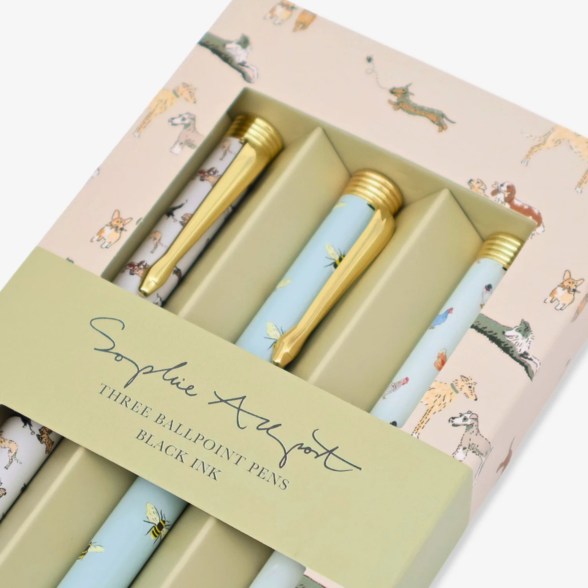 Signature Pens (Set of 3) Lay a Little Egg, Doggy Daycare and Bees