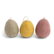 Set Of 3 Felt Egg Hanging Decorations Burnt