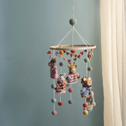 Handcrafted Felt Animals with Clothes Mobile