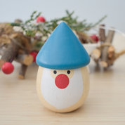 Wooden Christmas Santa Maraca Shake Blue