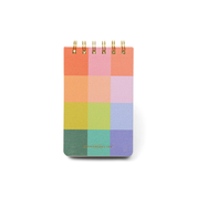 Cloth Covered Twin Wire Notepad Rainbow Check