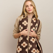 Chocolate Autumn Flower Scarf