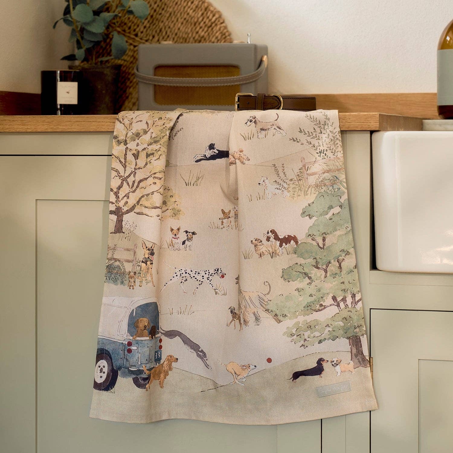 Tails & Trails Scene Tea Towel