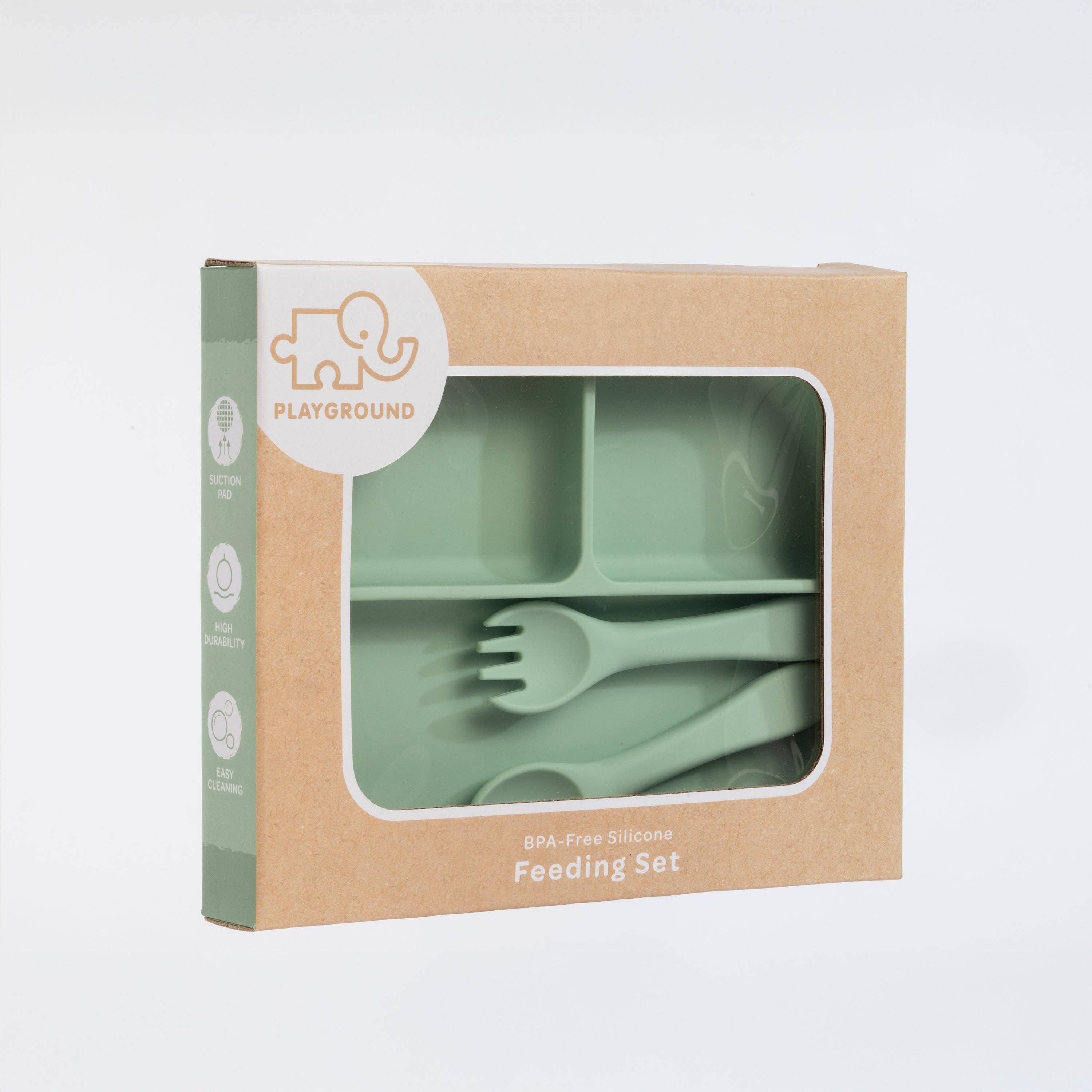 Silicone Feeding Set Light Sage