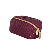 Herringbone Beauty Bag Small Plum