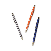 A Dopo Set Of 3 Pens Stripe, Star, Check
