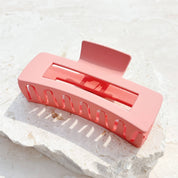 Large Rectangular Matte Claw Clip Pink