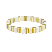 White Scalloped Tile Bracelet