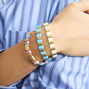 White Scalloped Tile Bracelet