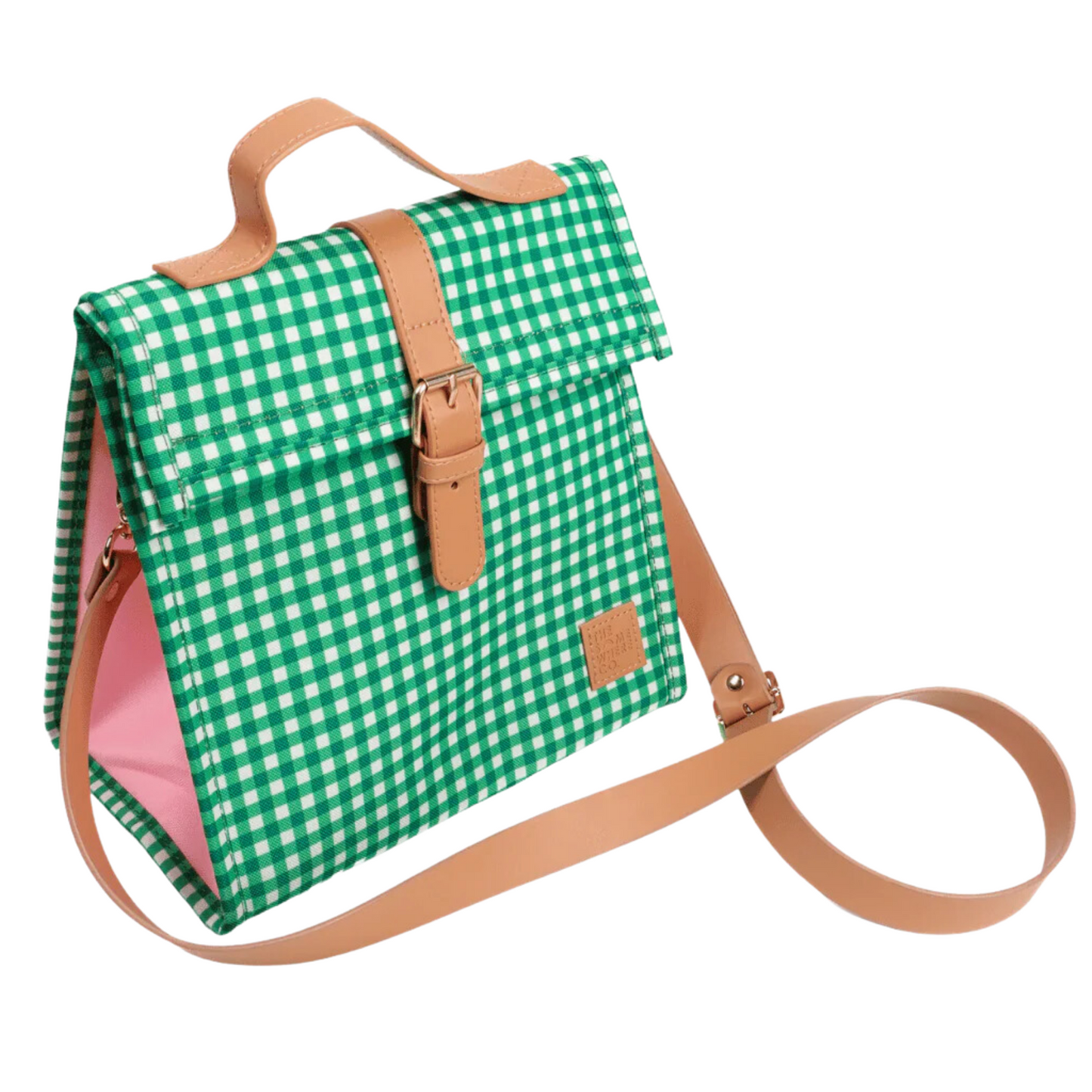 Green Gingham Lunch Satchel