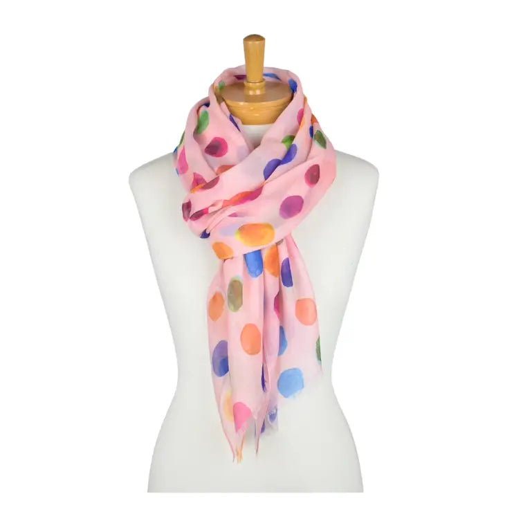 Pink Polka Dot Scarf