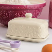 In The Meadow Cream Butter Dish